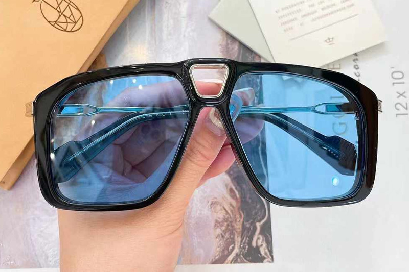 Savoy Sunglasses Black Silver Blue