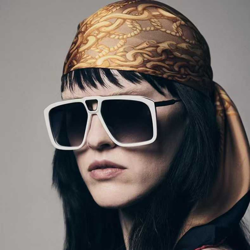 Savoy Sunglasses White Gradient Gray