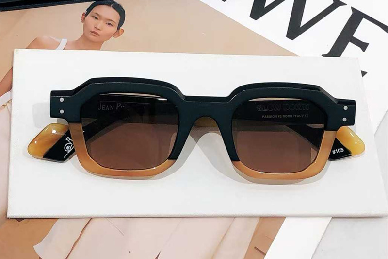 Slow Down Sunglasses Black Yellow Brown