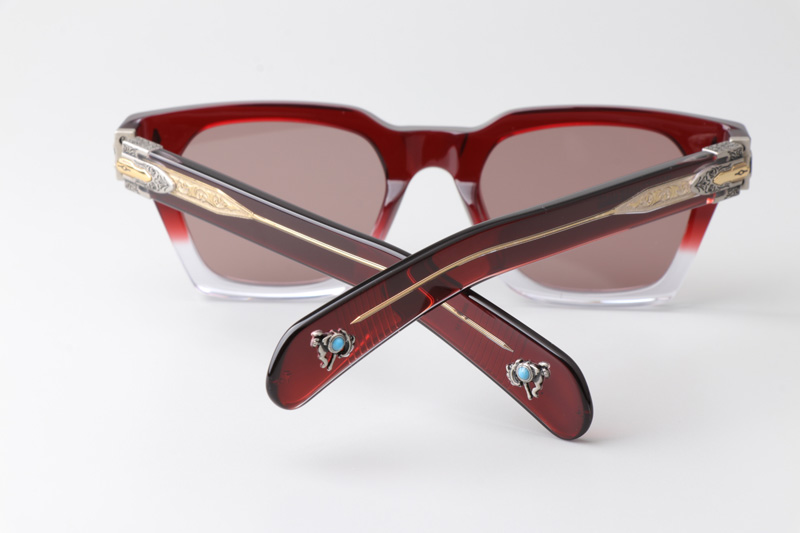 Sterett Sunglasses Red Transparent Brown