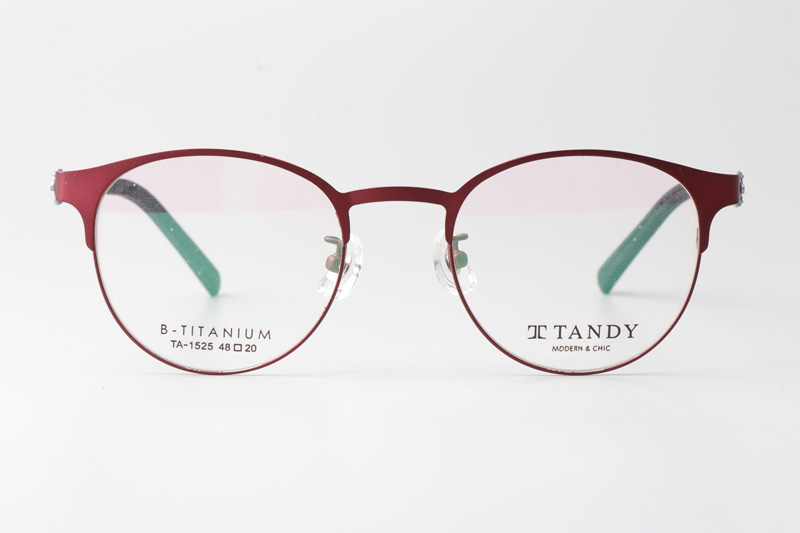TA1525 Eyeglasses C5 Red Silver