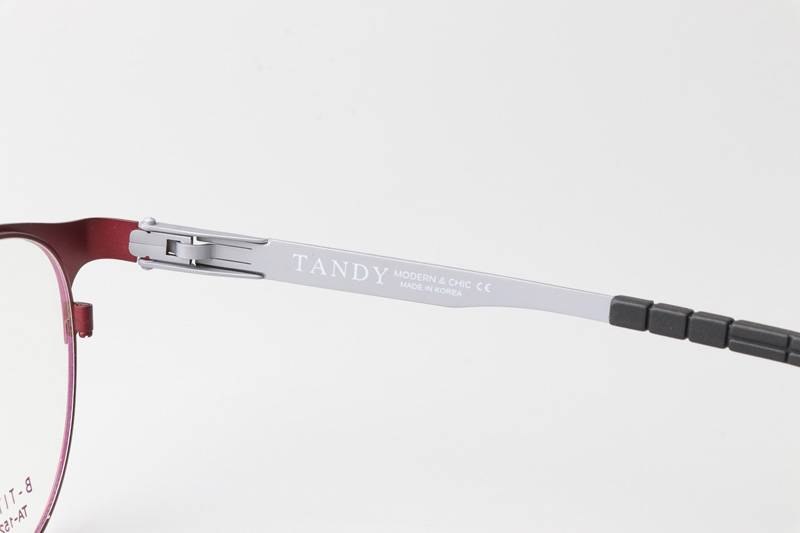 TA1525 Eyeglasses C5 Red Silver