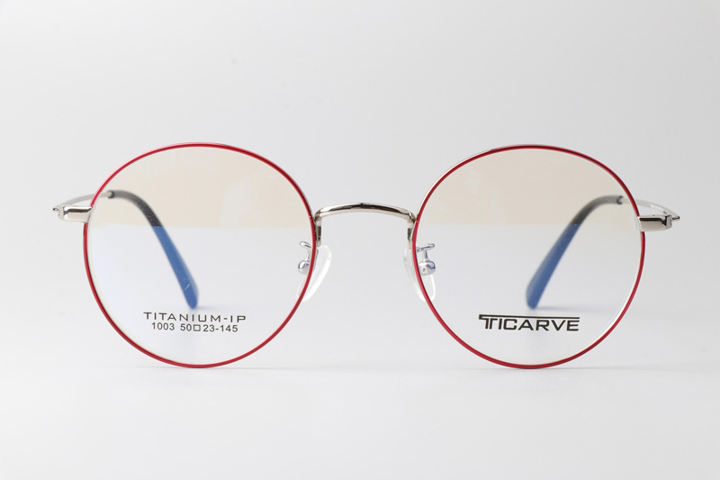 TC1003 Eyeglasses Red Silver