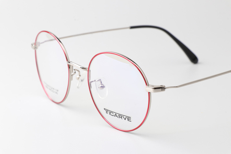 TC1003 Eyeglasses Red Silver