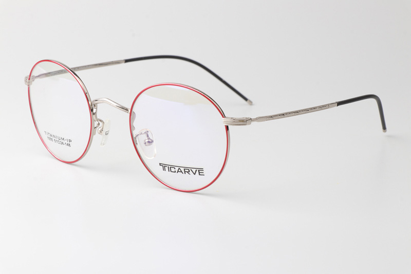 TC1005 Eyeglasses Red Silver