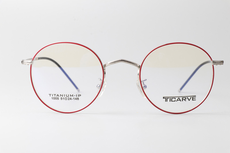 TC1005 Eyeglasses Red Silver