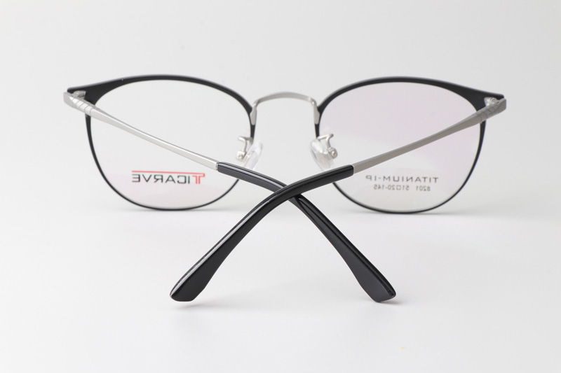 TC8201 Eyeglasses Black Silver