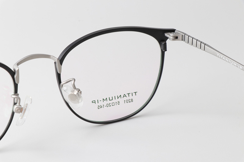 TC8201 Eyeglasses Black Silver
