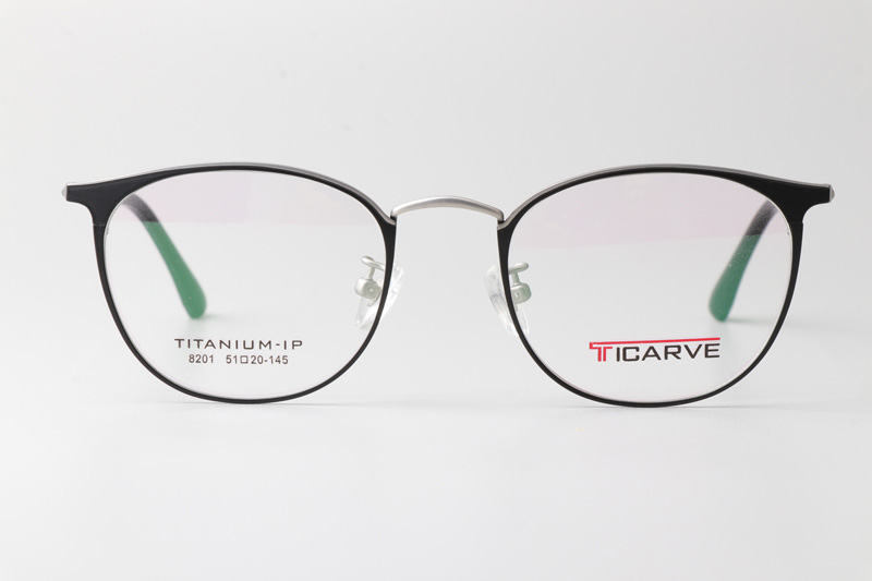 TC8201 Eyeglasses Black Silver
