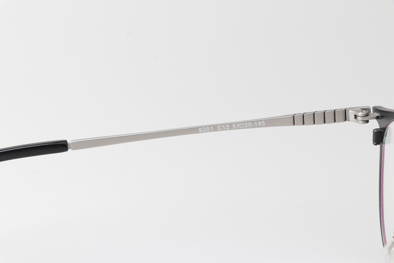 TC8201 Eyeglasses Black Silver