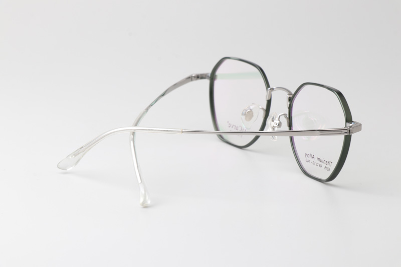 TC8215 Eyeglasses Green Silver