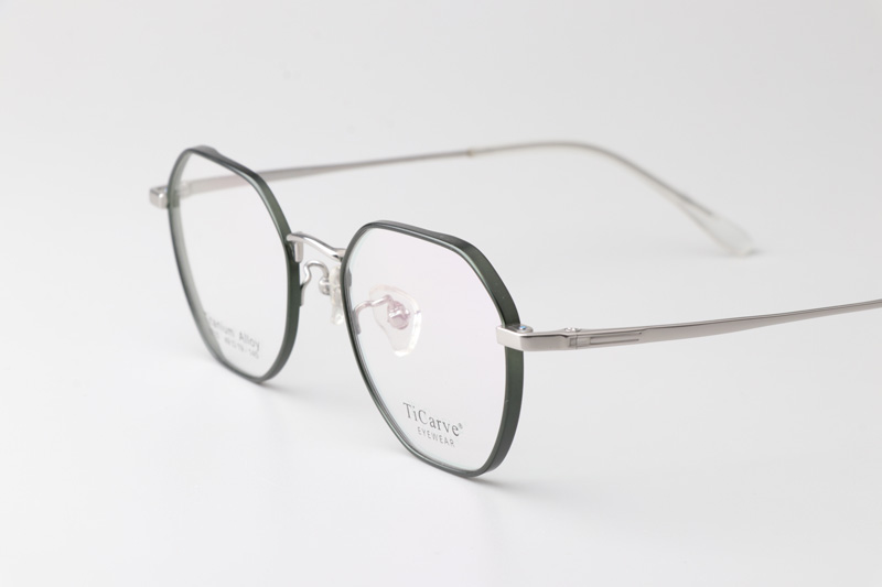 TC8215 Eyeglasses Green Silver