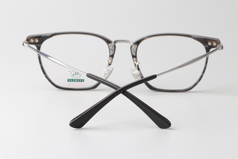 TCS3064 Eyeglasses Black Brown Silver