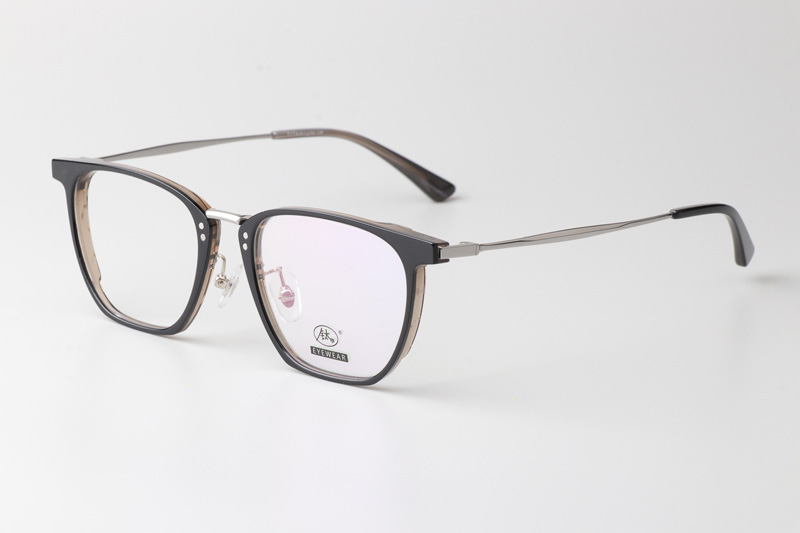 TCS3064 Eyeglasses Black Brown Silver