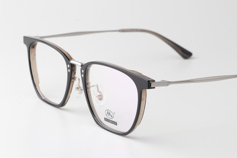TCS3064 Eyeglasses Black Brown Silver