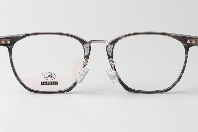 TCS3064 Eyeglasses Black Brown Silver