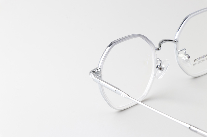 TT31056 Eyeglasses Transparent Gray Silver