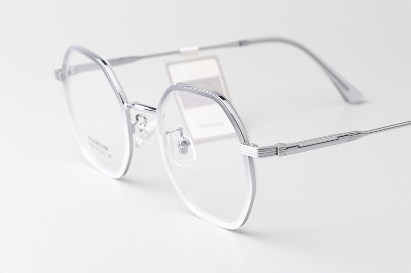 TT31056 Eyeglasses Transparent Gray Silver