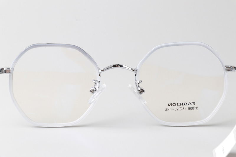 TT31056 Eyeglasses Transparent Gray Silver