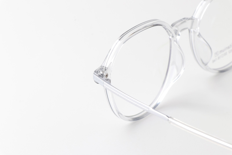 TT33002 Eyeglasses Transparent Gray Silver