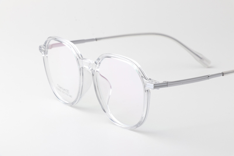 TT33002 Eyeglasses Transparent Gray Silver