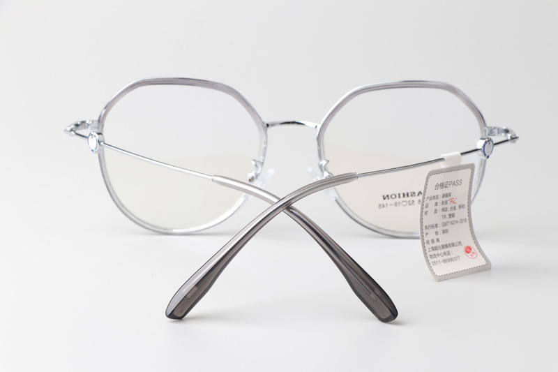 TT37006 Eyeglasses Transparent Gray Silver