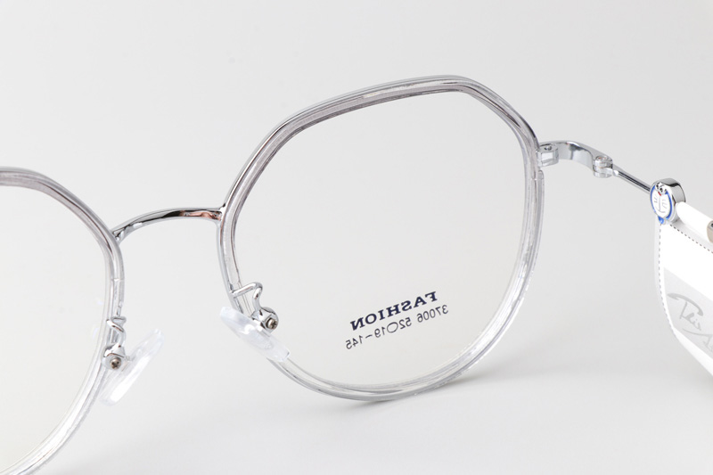 TT37006 Eyeglasses Transparent Gray Silver