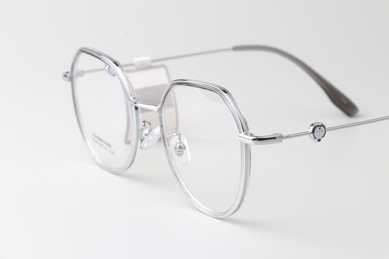 TT37006 Eyeglasses Transparent Gray Silver