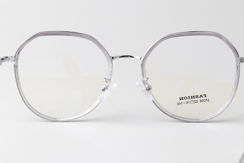TT37006 Eyeglasses Transparent Gray Silver