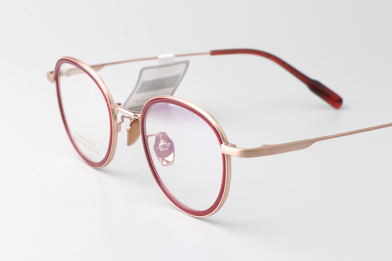 TT52005 Eyeglasses Red Gold