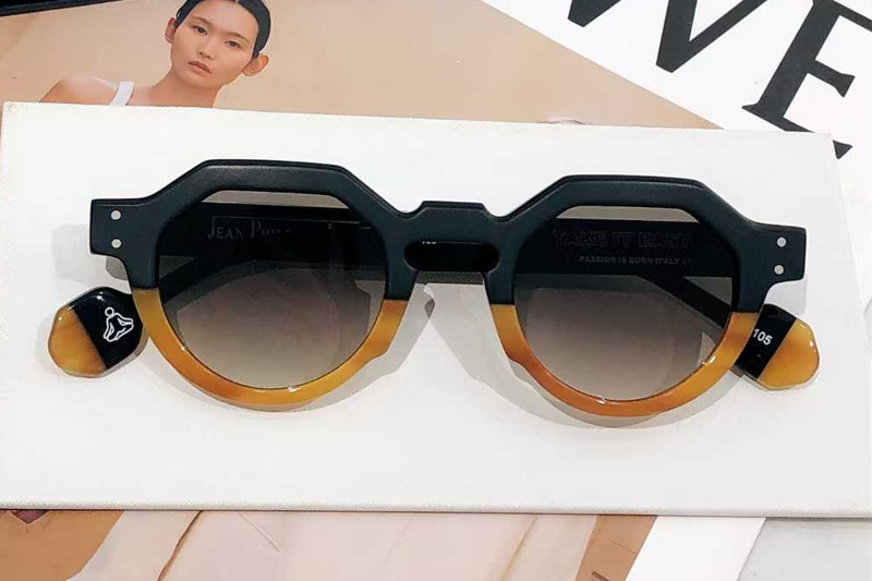 Take It Easy Sunglasses Black Yellow Gradient Brown