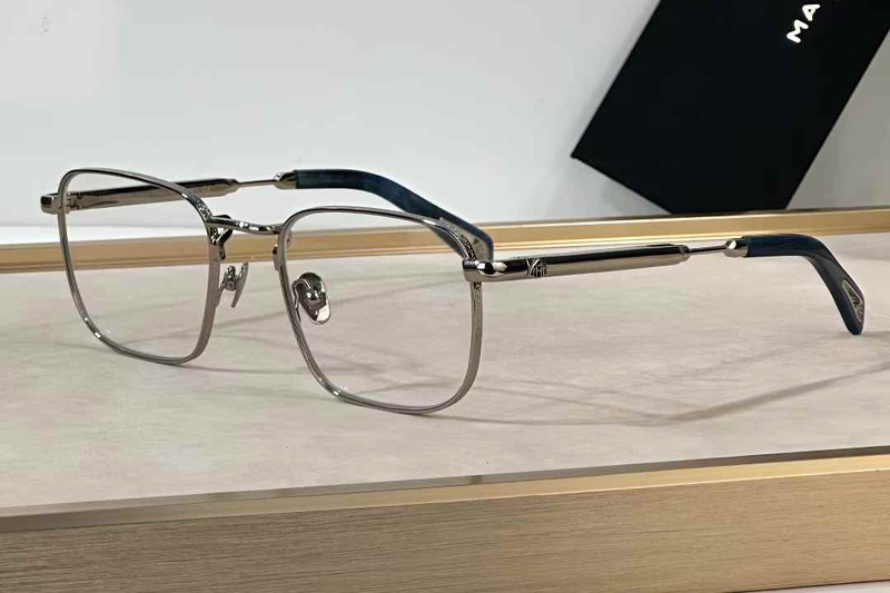 The Aro I Eyeglasses Silver Blue