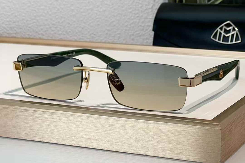 The Artist III Sunglasses Gold Green Gradient Green