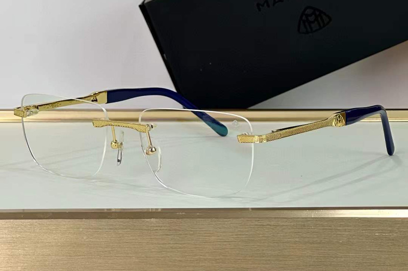 The Conquest Eyeglasses Gold Blue