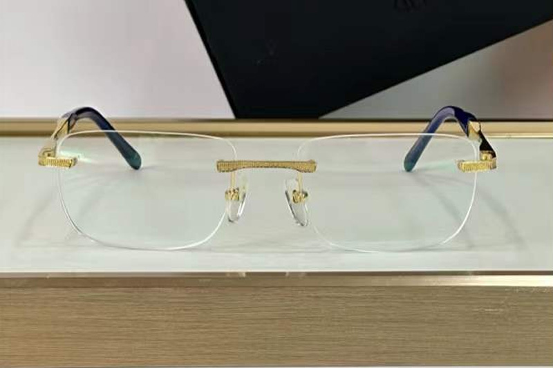 The Conquest Eyeglasses Gold Blue