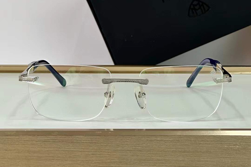 The Conquest Eyeglasses Silver Blue