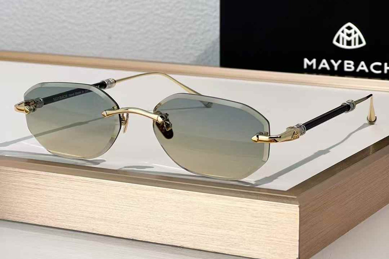 The Den Sunglasses Gold Gradient Green