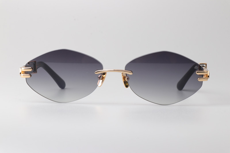 The Ducer I Sunglasses Gold Black Gradient Gray