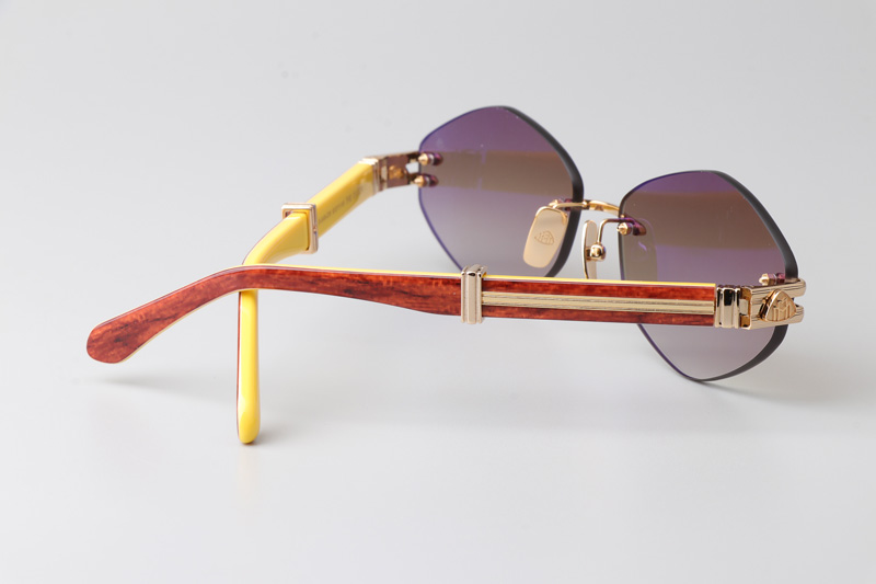 The Ducer I Sunglasses Gold Yellow Gradient Brown