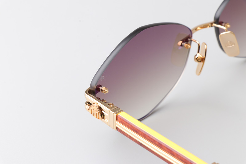 The Ducer I Sunglasses Gold Yellow Gradient Brown