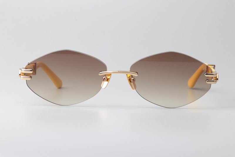 The Ducer I Sunglasses Gold Yellow Gradient Brown