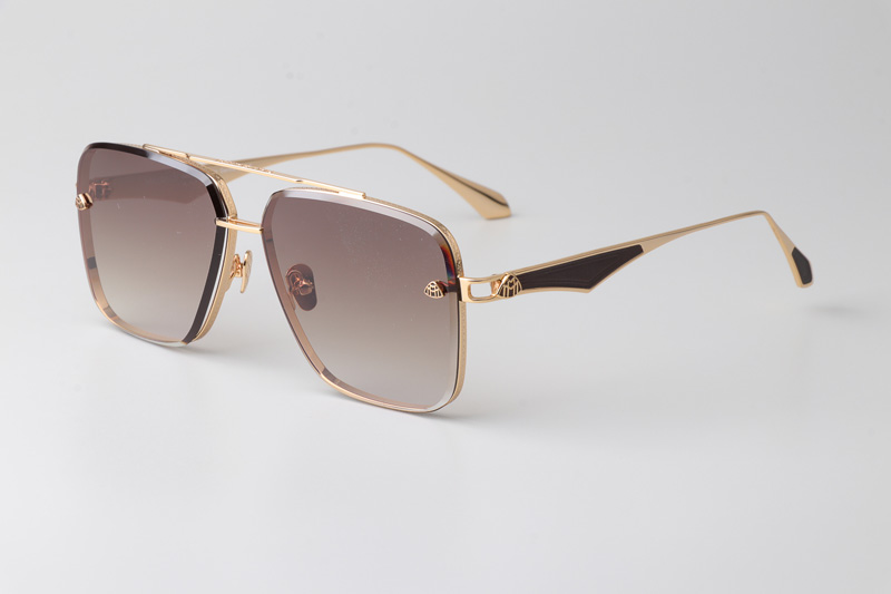 The Haly Sunglasses Gold Gradient Brown