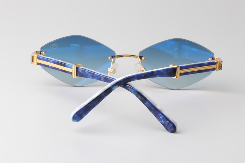 The Idoli-A Sunglasses Gold Blue Gradient Blue