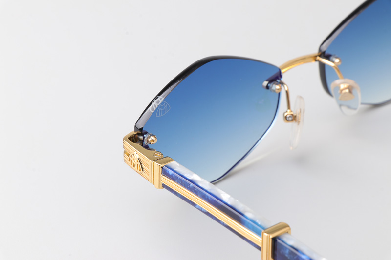 The Idoli-A Sunglasses Gold Blue Gradient Blue