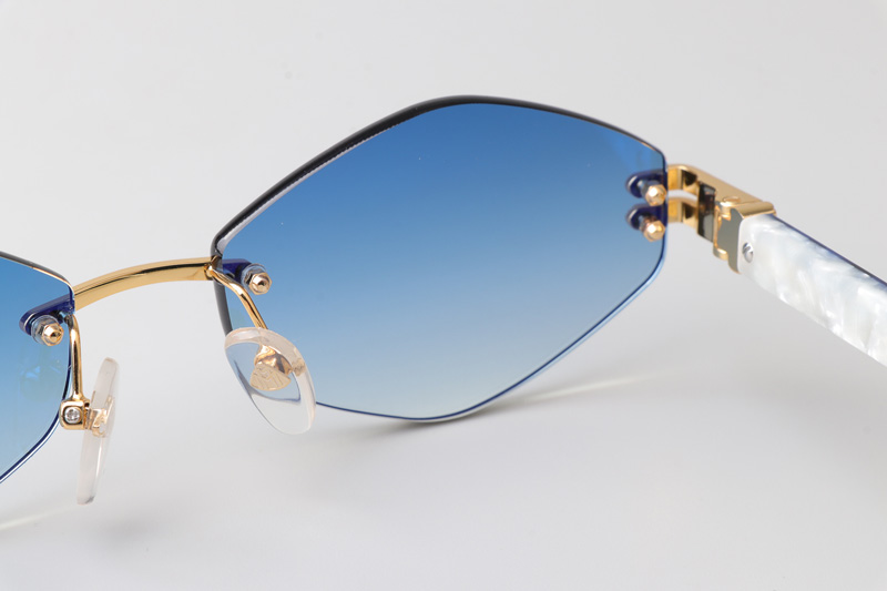 The Idoli-A Sunglasses Gold Blue Gradient Blue