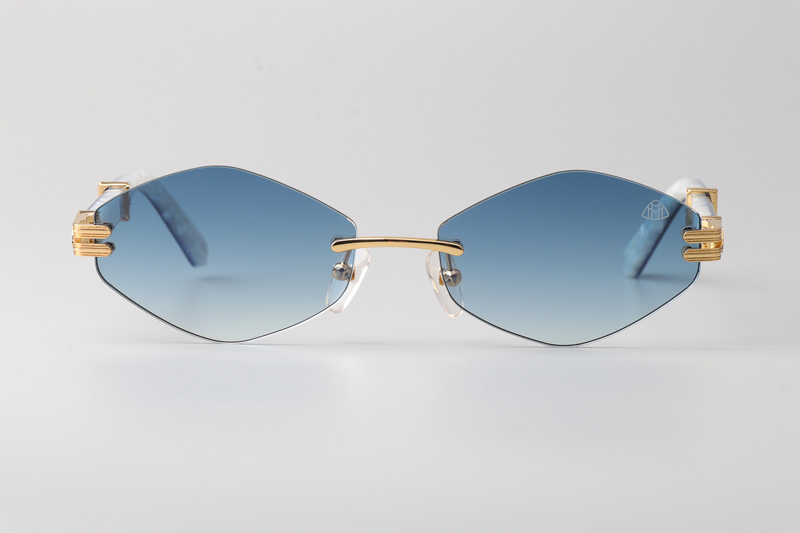 The Idoli-A Sunglasses Gold Blue Gradient Blue