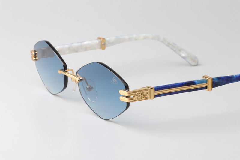 The Idoli-A Sunglasses Gold Blue Gradient Blue