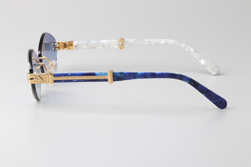 The Idoli-A Sunglasses Gold Blue Gradient Blue