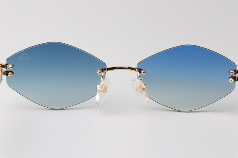 The Idoli-A Sunglasses Gold Blue Gradient Blue