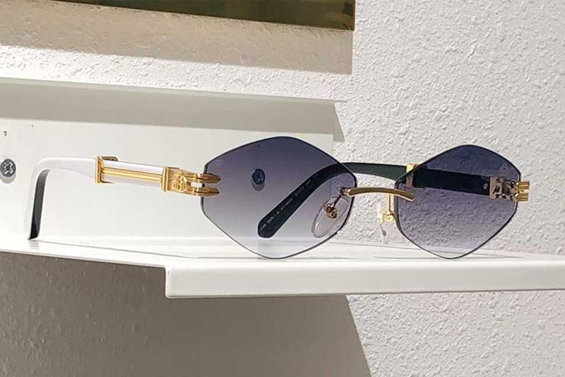 The Idoli-A Sunglasses Gold White Gradient Gray